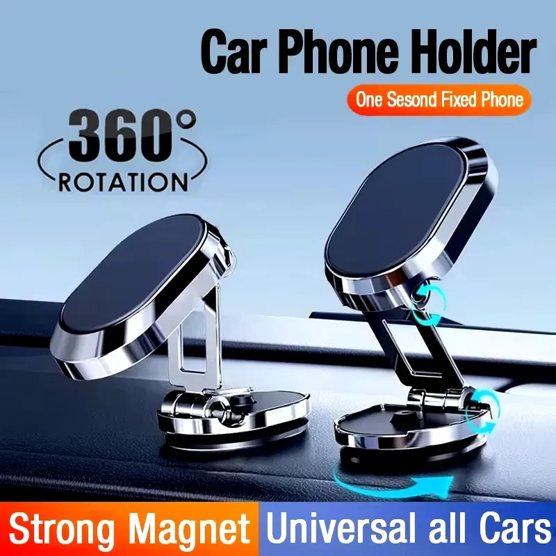 Phone Accessories Items - Magnetische Autotelefonhalterung Magnet-Telefonhalter Klappbarer Armaturenbrett-Ständer 360-Grad
