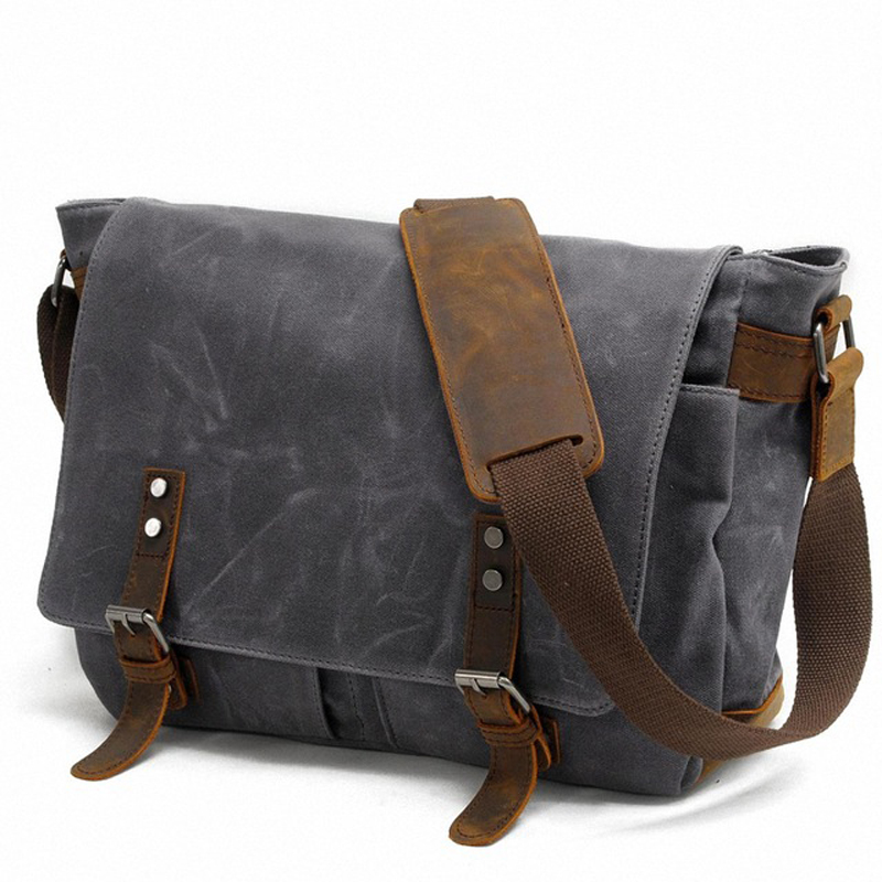 Phone Accessories For Boys - Neue Mode Dicke Wachs-Canvas Herren Schultertasche