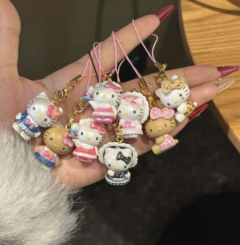 Phone Accessories Blind Box - Neu auf Lager: Süßer schwarzer Leder-Kt-Katzen-Schmuckanhänger,