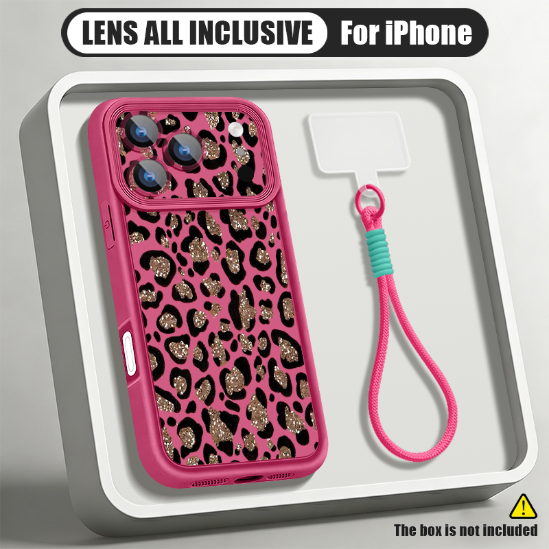 Lanyard Phone Strap - Braune Leopardenmuster-Handyhülle mit Lanyard für iPhone