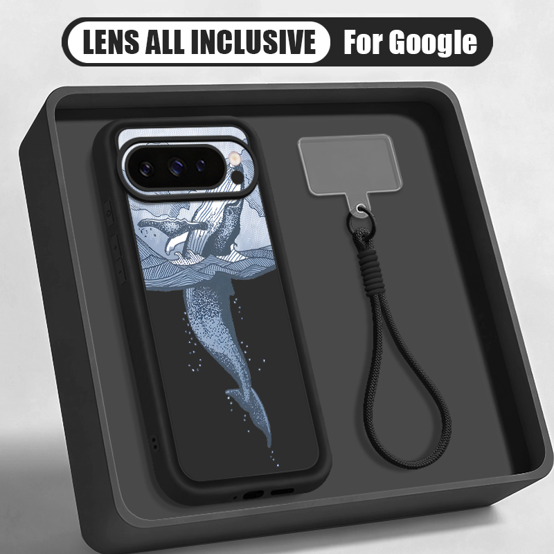 Lanyard Phone Strap - Handgelenkschlaufen-Hülle mit Buckelwal-Print für Google Pixel