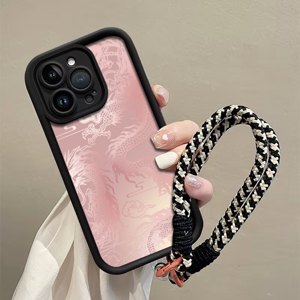 Lanyard Phone Strap - Hellweiße Drachenmuster-Riemen-Handyhülle für iPhone 13 14