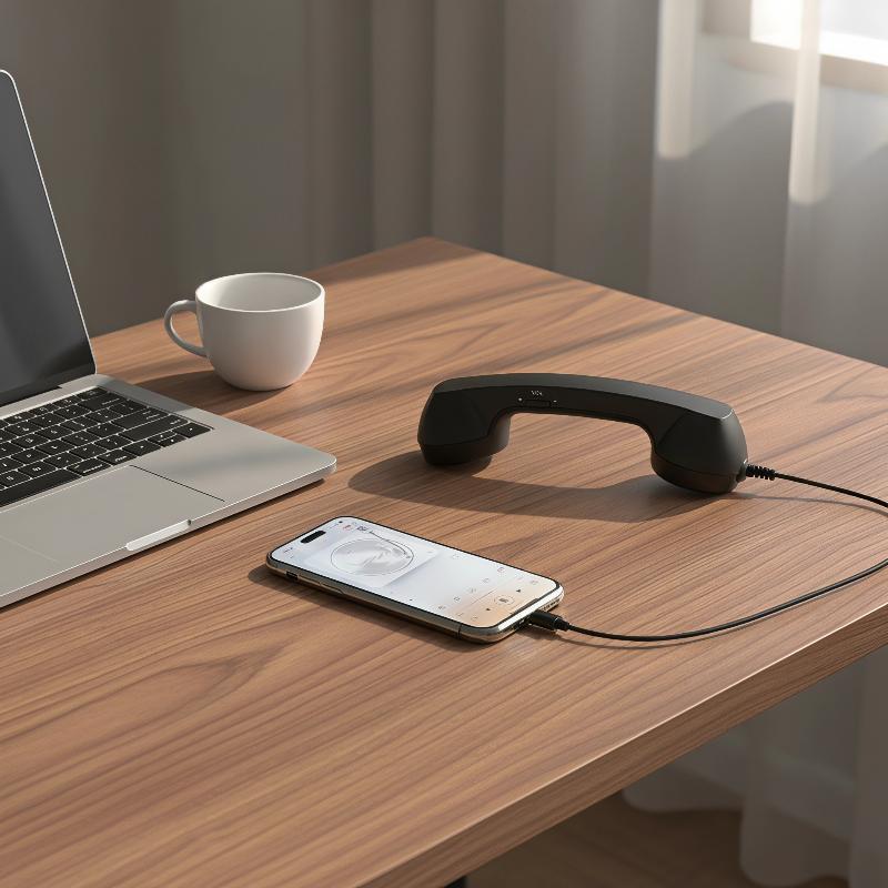 Retro Handset Phone - Typ-C Retro-Handgerät-Empfänger im Vintage-Landtelefon-Stil mit Mini-Mikrofon