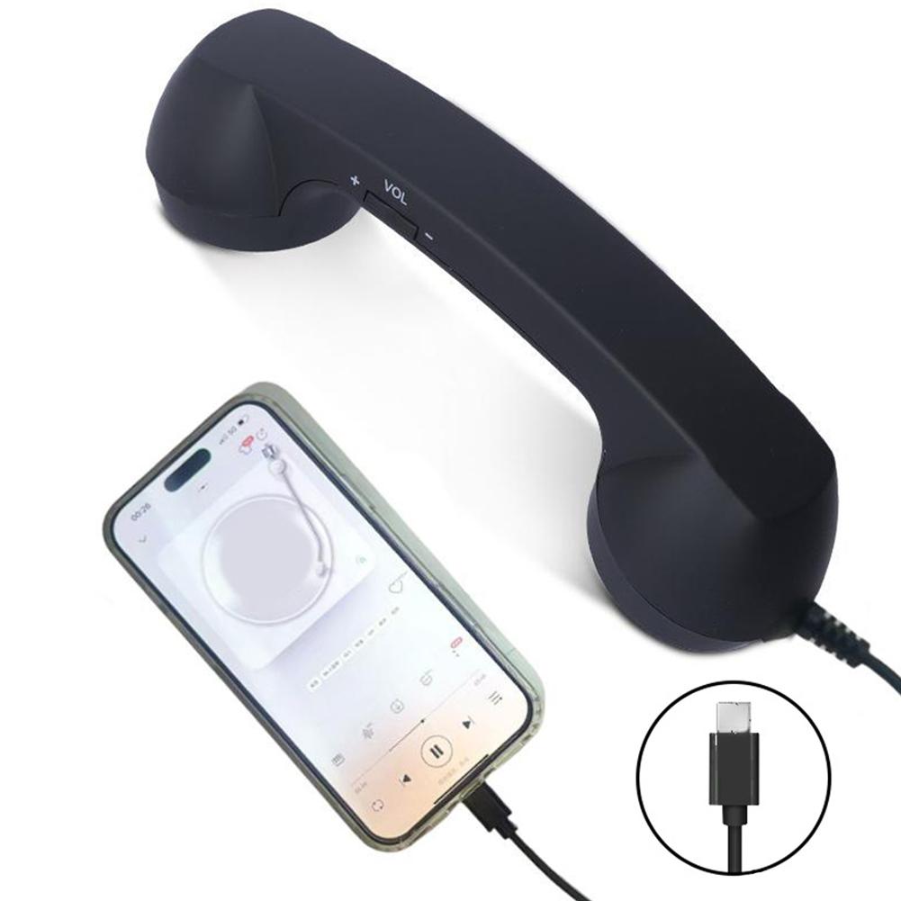 Retro Handset Phone - Mobiltelefon-Handset, Retro-Typ-C, bequemes Heimbedarf mit Mikrofon,