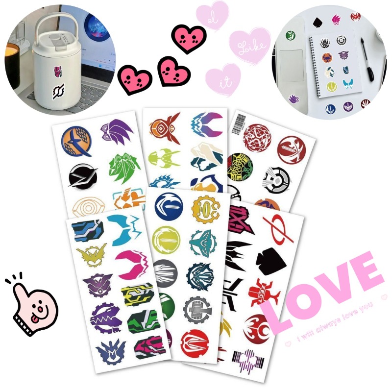 Phone Accessories Items - 60 Blatt Kamen Rider Logo-Aufkleber, kreative