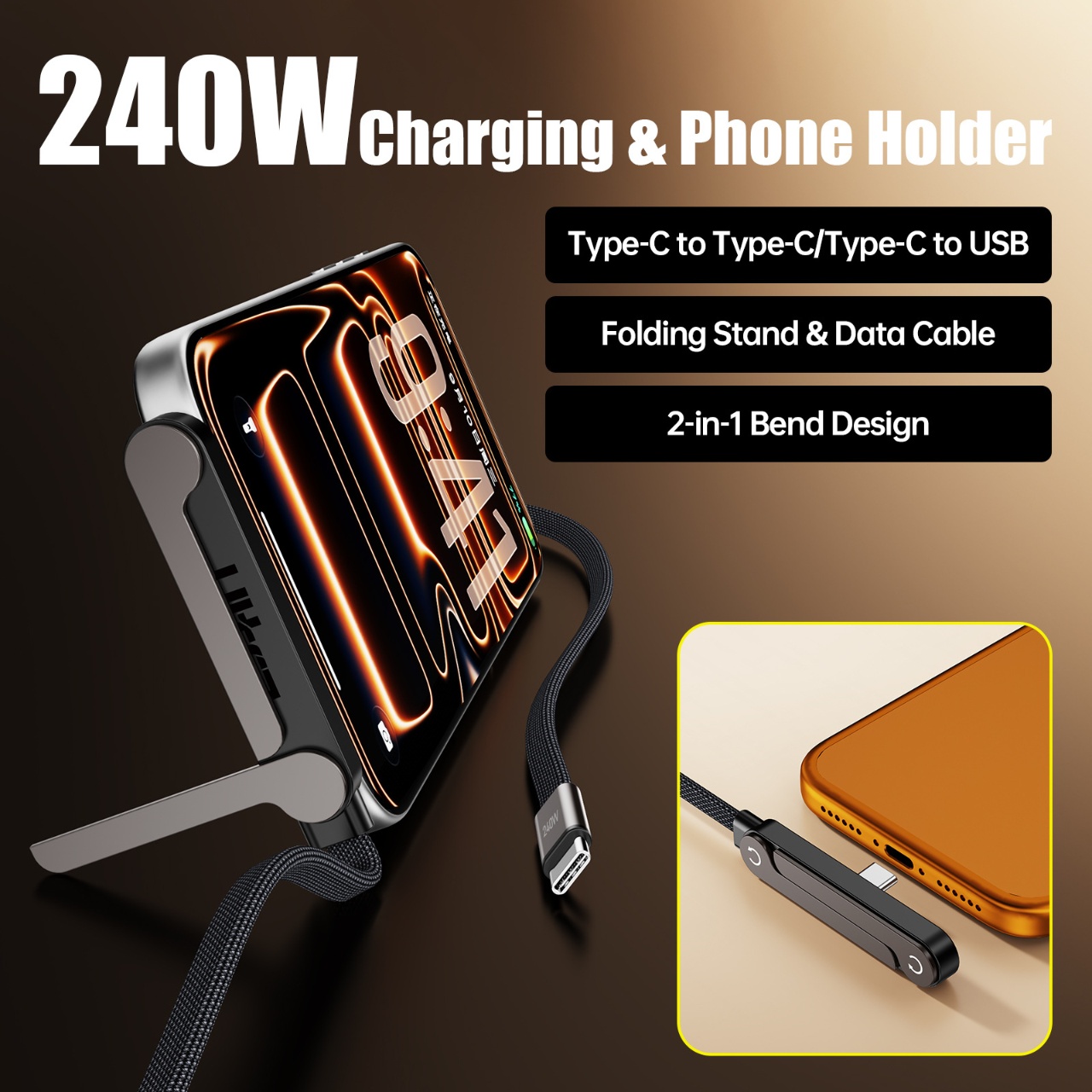 240W PD-Schnellladekabel Typ C – Phone Accessories Charger Bewertung und Preis
