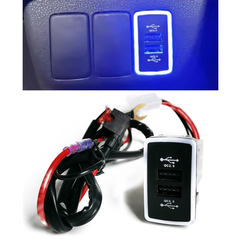 1 Stück Blaue LED-Autoladebuch – Phone Accessories Charger Bewertung und Preis